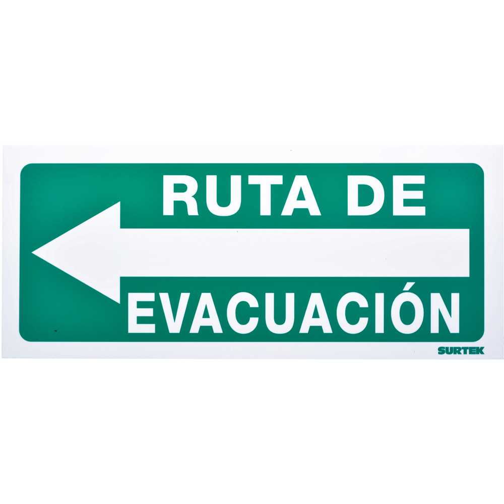 Señal inRuta de evacuación in izq. Surtek