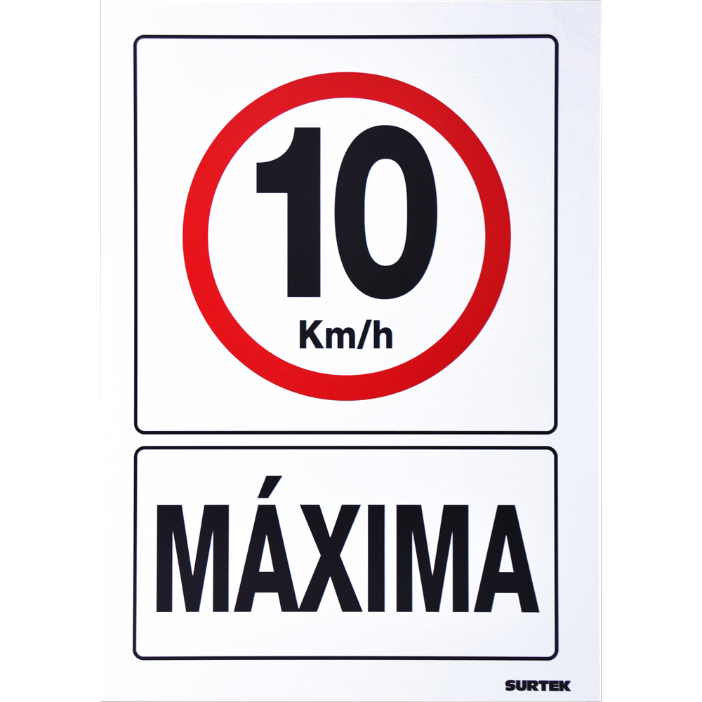Señal in10 km/h máxima in Surtek