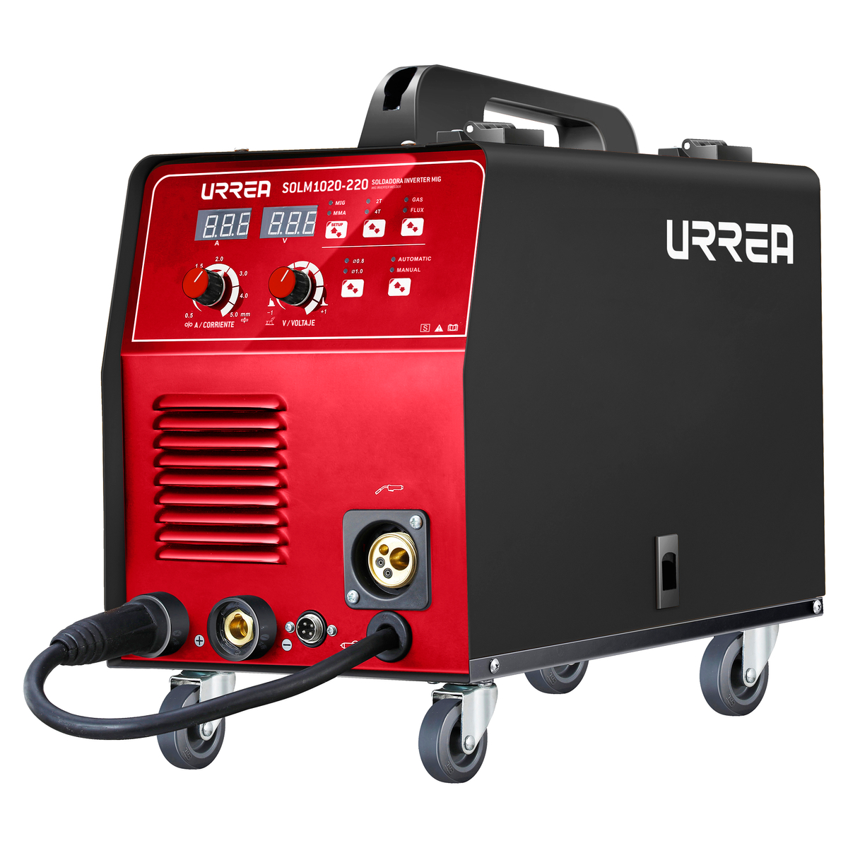 Soldadora inverter para uso co n microalambre de 1 fase 220 V , 200 A
