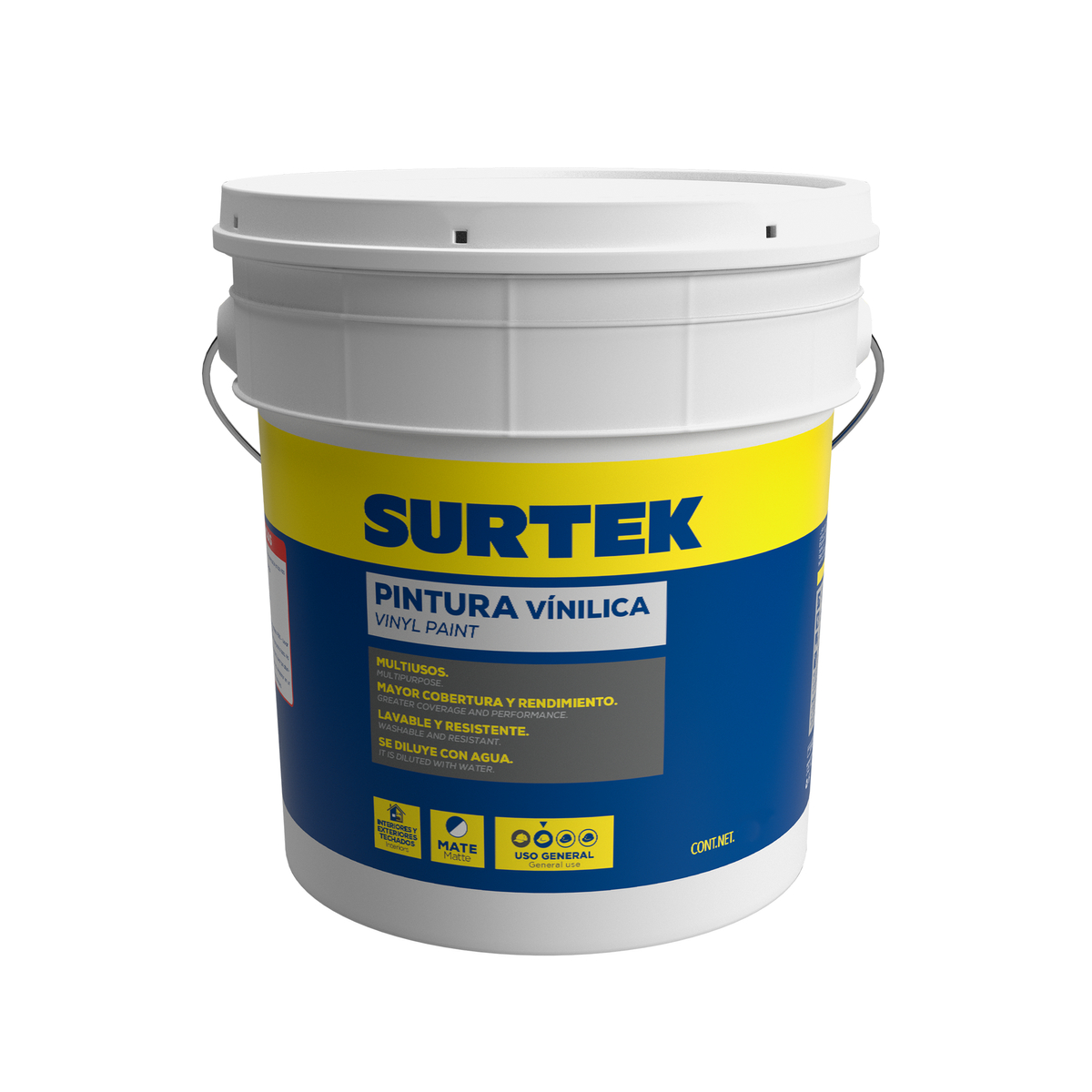 Pintura Vinílica amarilla paja 19lt Surtek