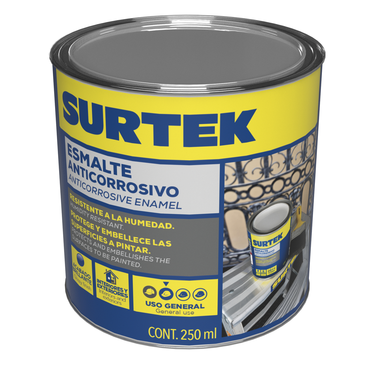 Esmalte anticorrosivo negro 250ml Surtek