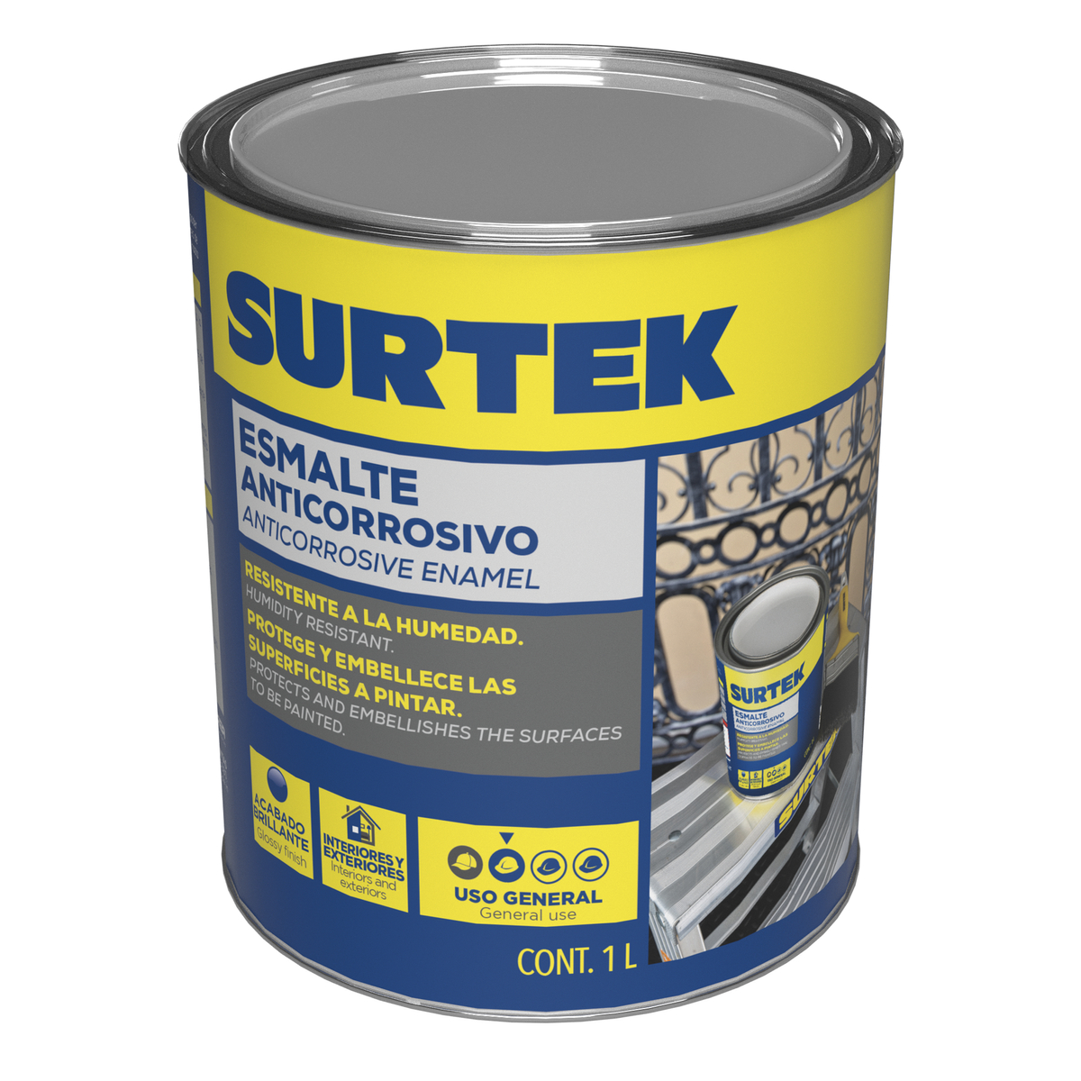 Esmalte anticorrosivo blanco 1lt Surtek