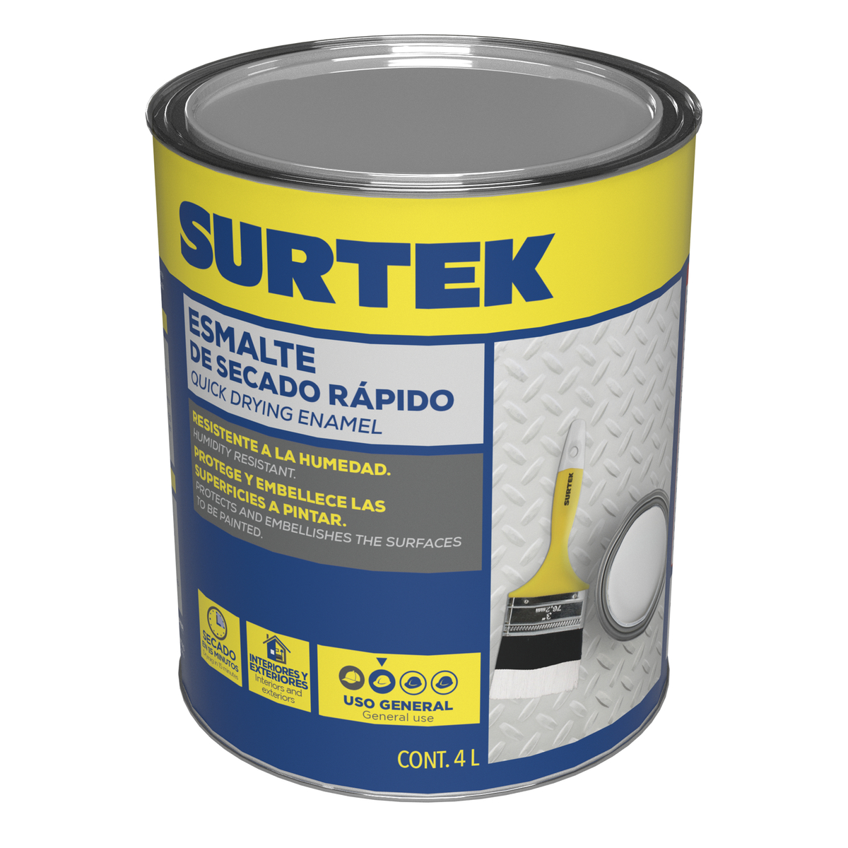 Esmalte de secado rápido gris claro 4lt Surtek