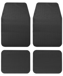 Juego de tapetes para auto, 4 piezas, color negro