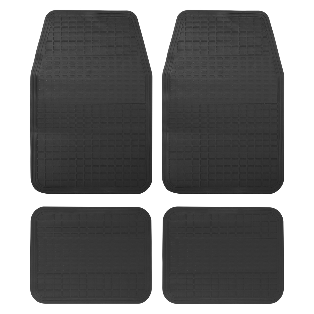 Juego de tapetes para auto, 4 piezas, color negro