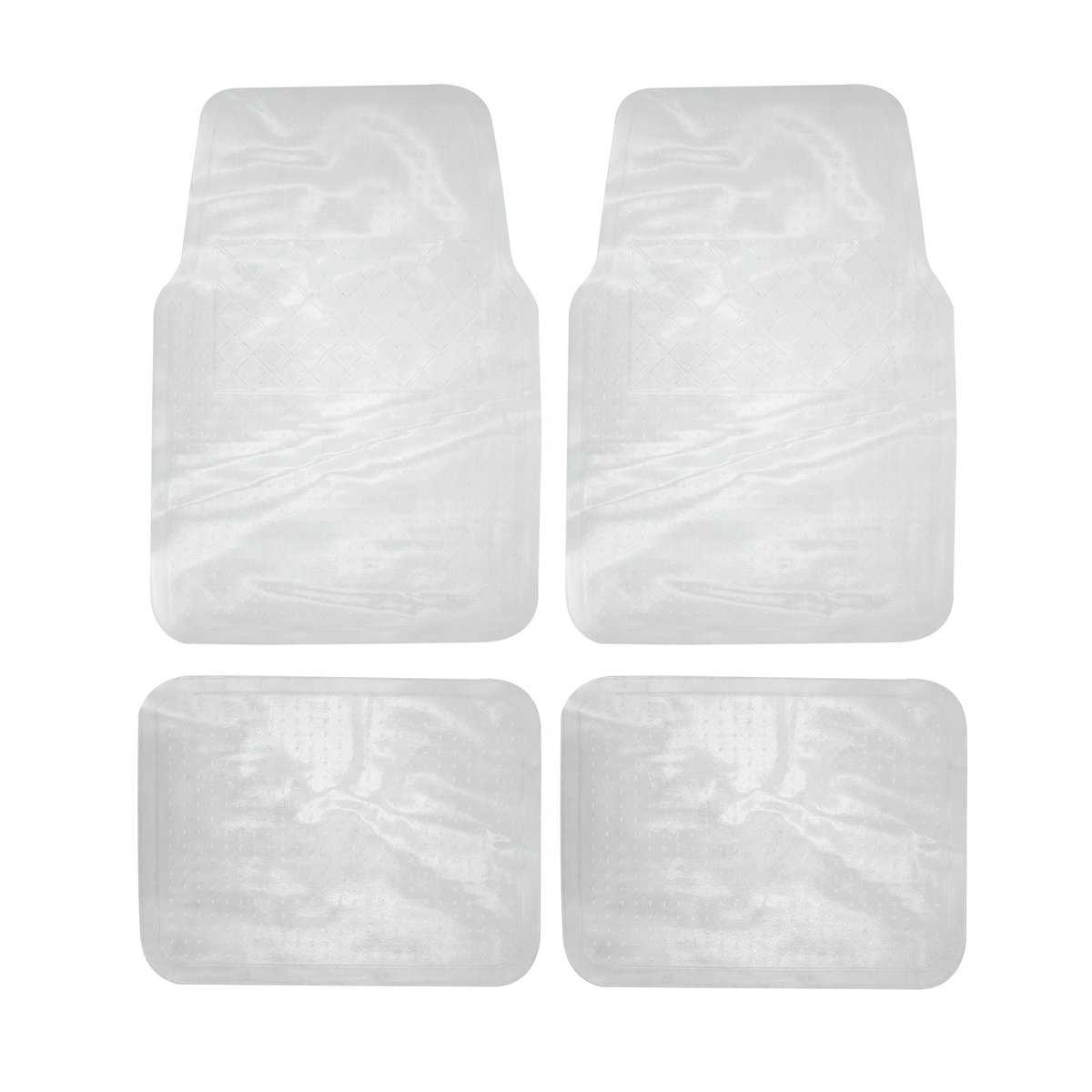 Juego de tapetes para auto, 4 piezas, color transparente