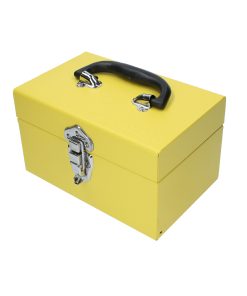 Caja portaherramientas metálica amarilla 25x15.6x14.5cm Surtek