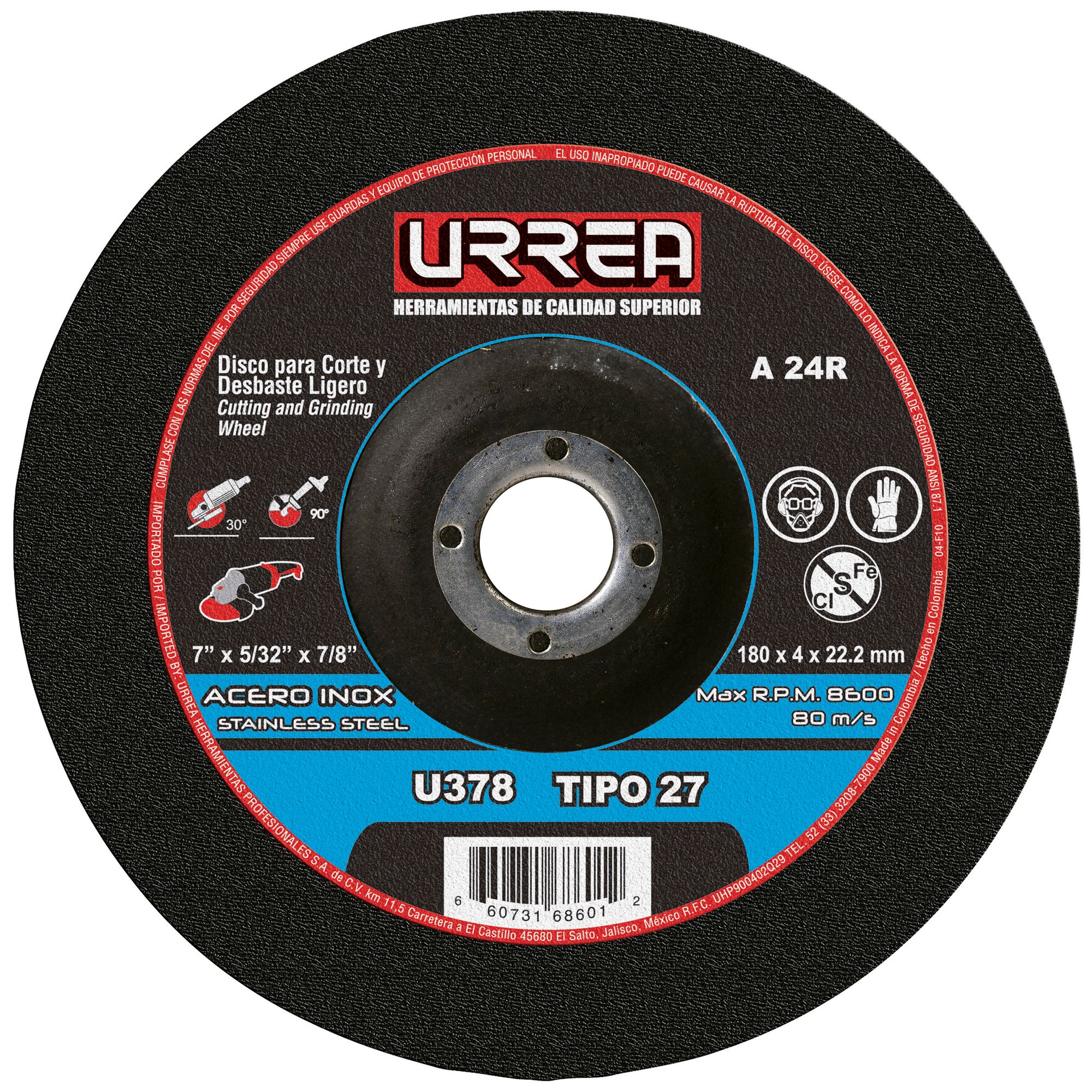 Disco t/27 inox 7x5/32 ine/pes Urrea