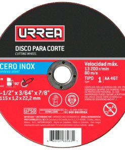 Disco t/1 inox4-1/2x3/64 inm/pes Urrea