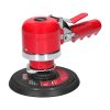 Lijadora neumática de acción doble con lija de 6 in, Velocidad sin carga 10 000 rpm, Diámetro de órbita 3/8 in, presión de trabajo de 90 psi, consumo de aire de 8,9 CFM, conexión de entrada de aire de 1/4 in NPT Urrea