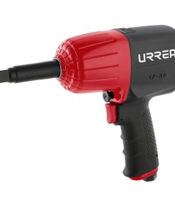 Pistola de impacto neumática con tamaño de cuadro de 1/2 in, capacidad de torque de 1000 ft-lb, velocidad sin carga de 7000 rpm, 1200 impactos por minuto, presión de trabajo de 90 psi, entrada de aire de 1/4 NPT y consumo de aire de 4.8 CFM Urrea