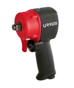 Pistola de impacto neumática con tamaño de cuadro de 1/2 in, capacidad de torque de 500 ft-lb, velocidad sin carga de 8000 rpm, 1200 impactos por minuto, presión de trabajo de 90 psi, entrada de aire de 1/4 NPT y consumo de aire de 4.3 CFM Urrea