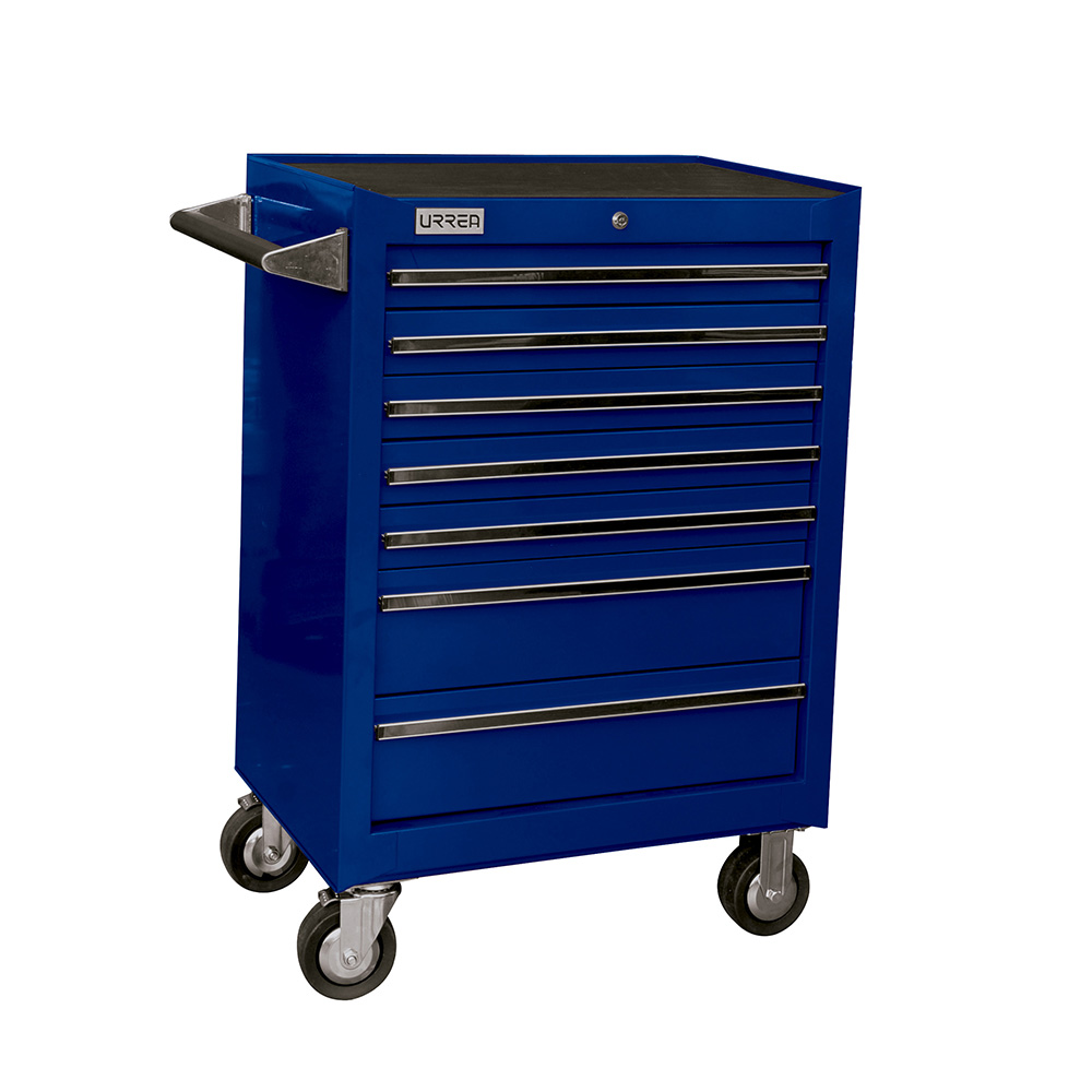Gabinete uso extra pesado 7 gavetas 27 in color azul Urrea