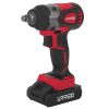 Pistola de impacto 1/2" a batería Litio-ion 20 V   Motor Brushless de 400 Nm Urrea